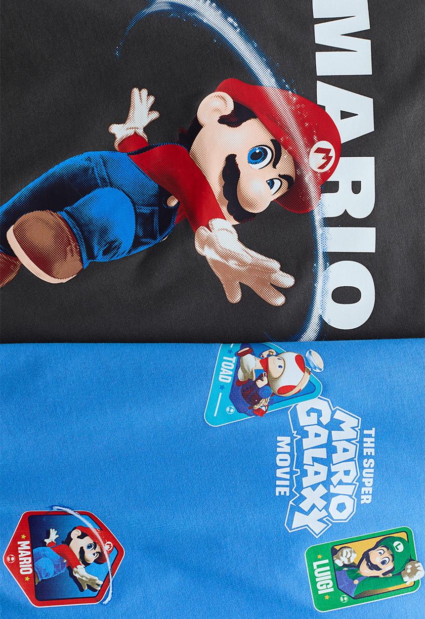 H&M - 2-Pack T-shirts - blue/super mario
