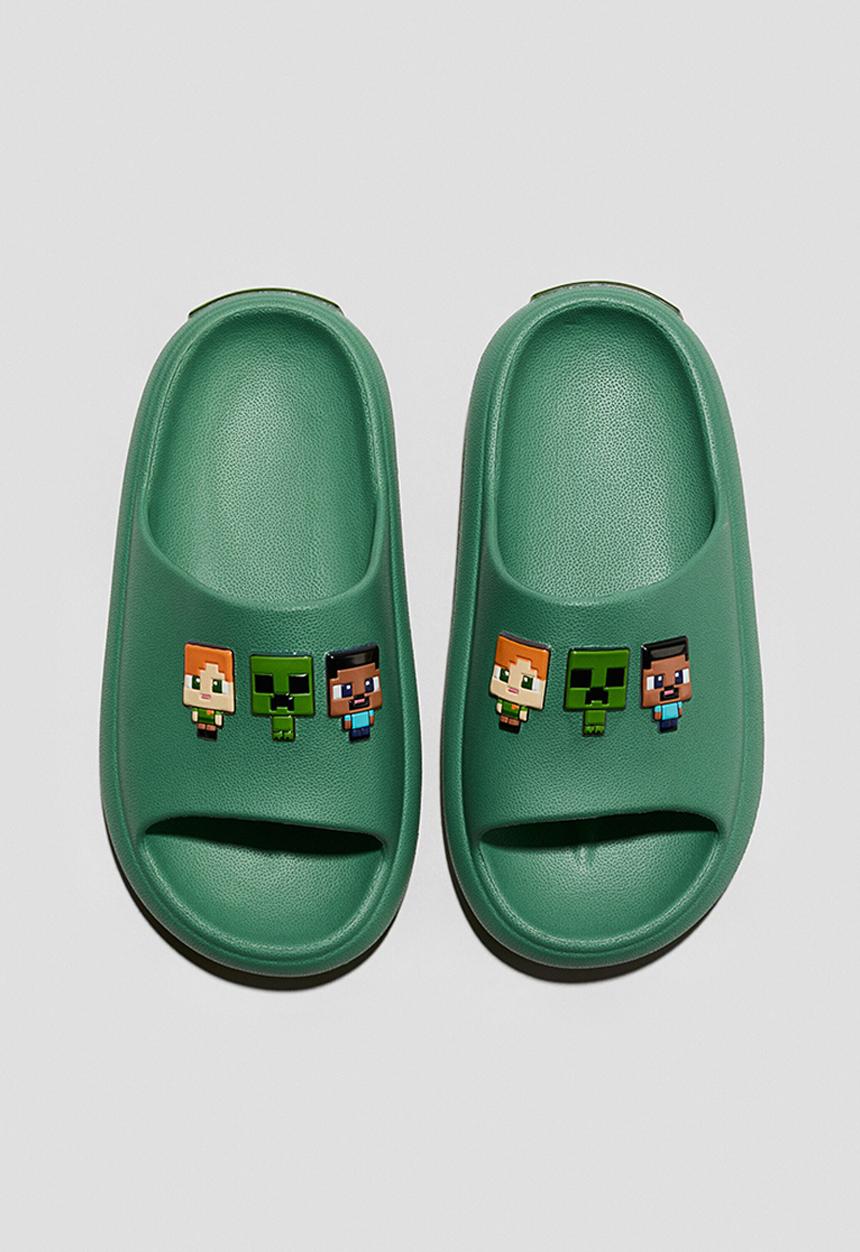 H&M - Chunky pool shoes - dark green/minecraft