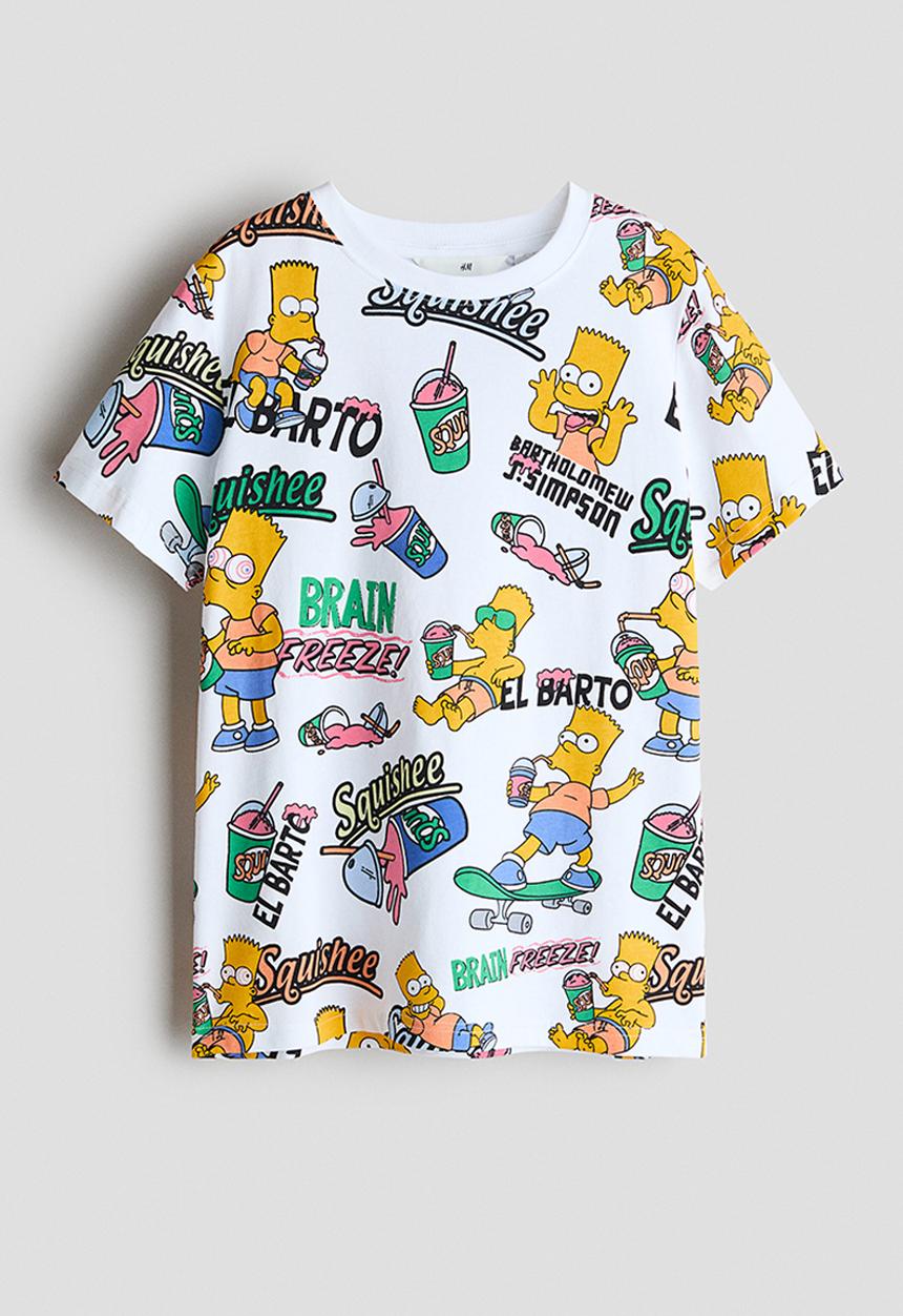 H&M - Print-motif cotton t-shirt - white/the simpsons