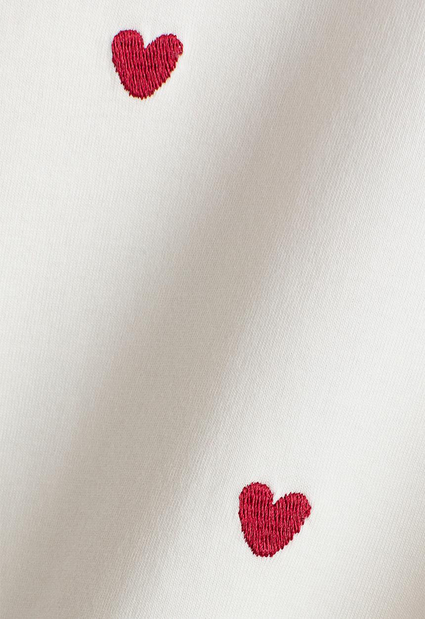H&M - Motif-detail t-shirt - white/hearts