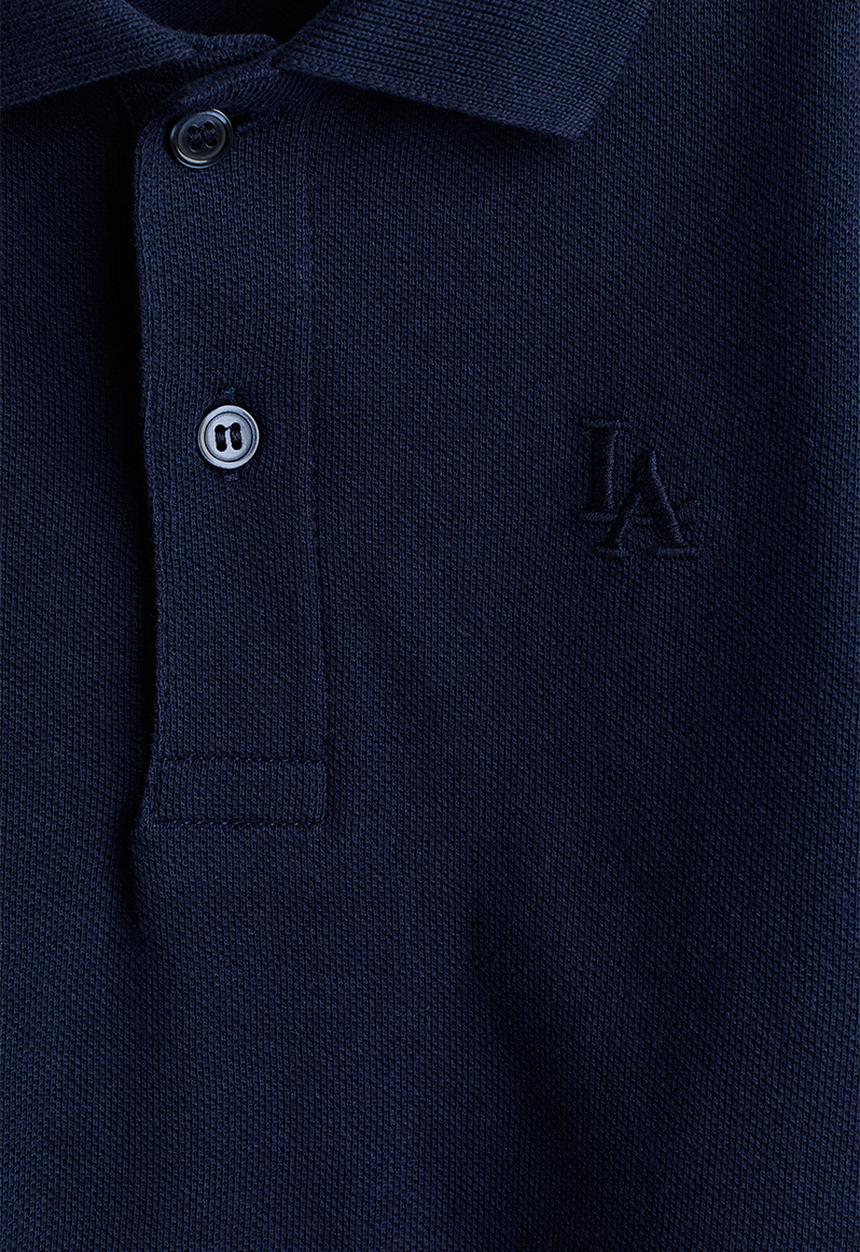 H&M - Embroidered-motif piqué polo shirt - navy blue