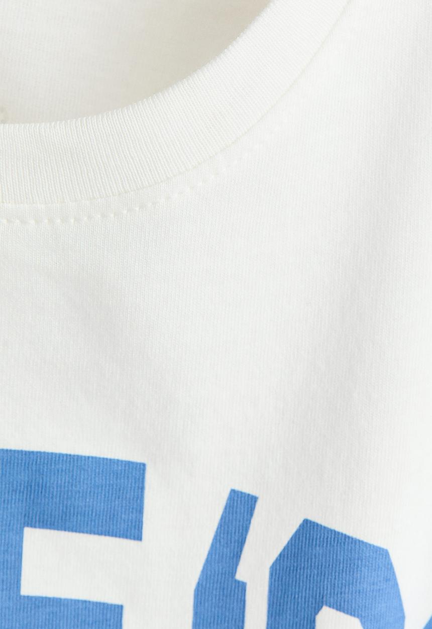 H&M - Printed T-shirt - ivory/surf '86