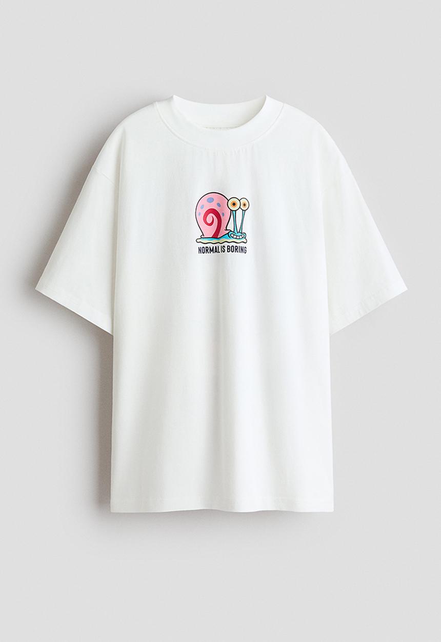 H&M - Printed t-shirt - white/spongebob