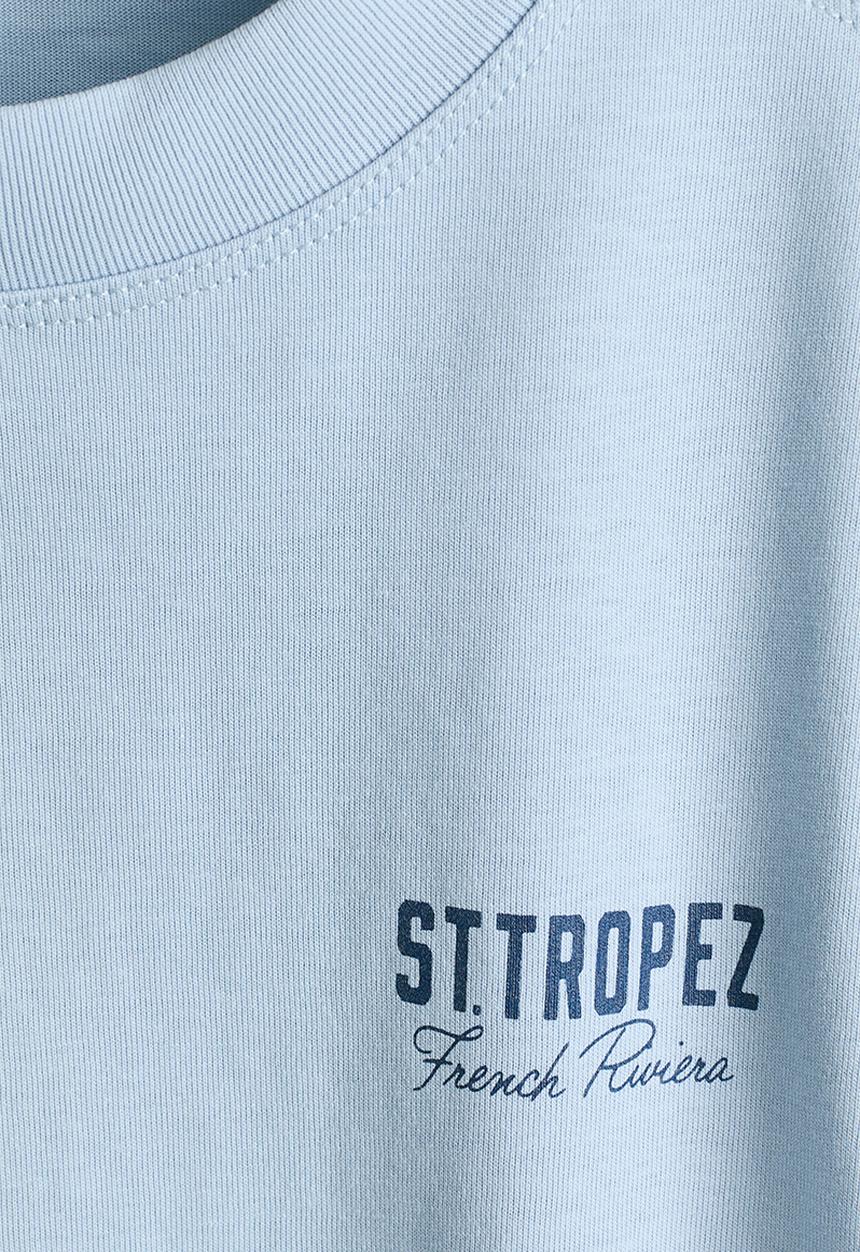H&M - Print-motif T-shirt - light blue/st. tropez