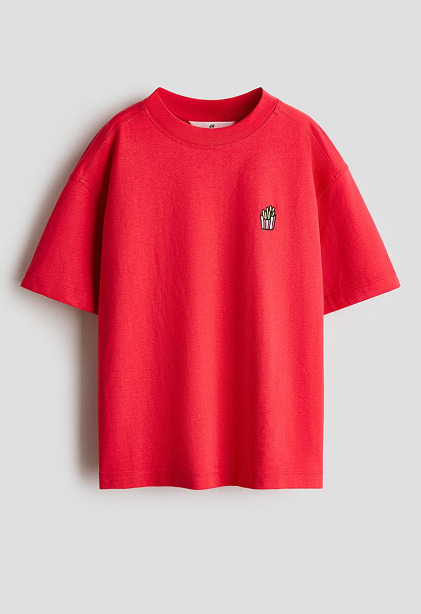 H&M - Print-motif T-shirt - red/fries