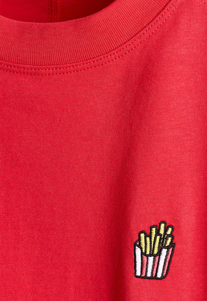 H&M - Print-motif T-shirt - red/fries