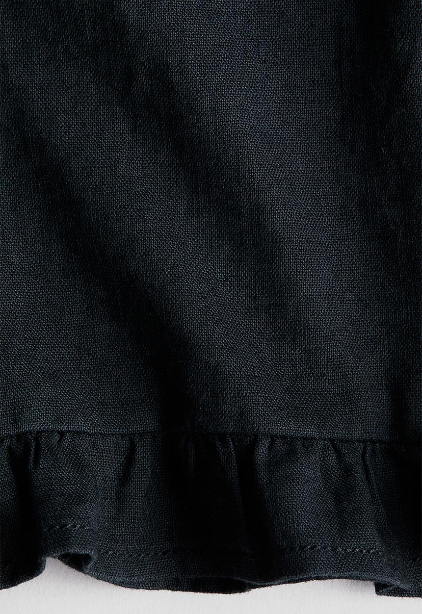 H&M - Linen-blend drawstring trousers - dark grey