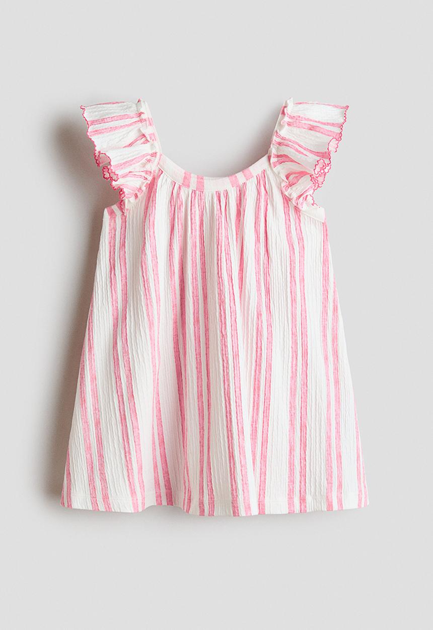 H&M - Textured jersey dress - pink/striped