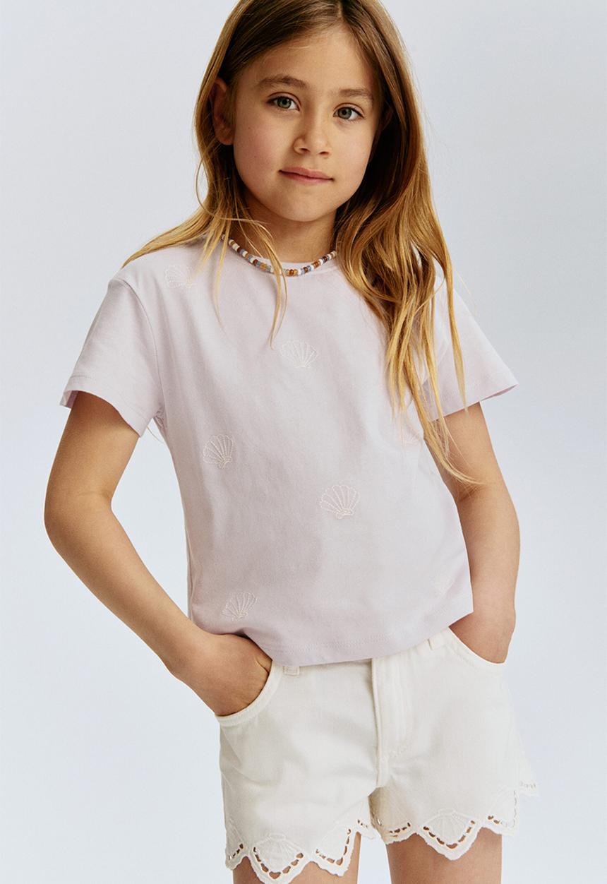 H&M - Broderie-anglaise denim shorts - white