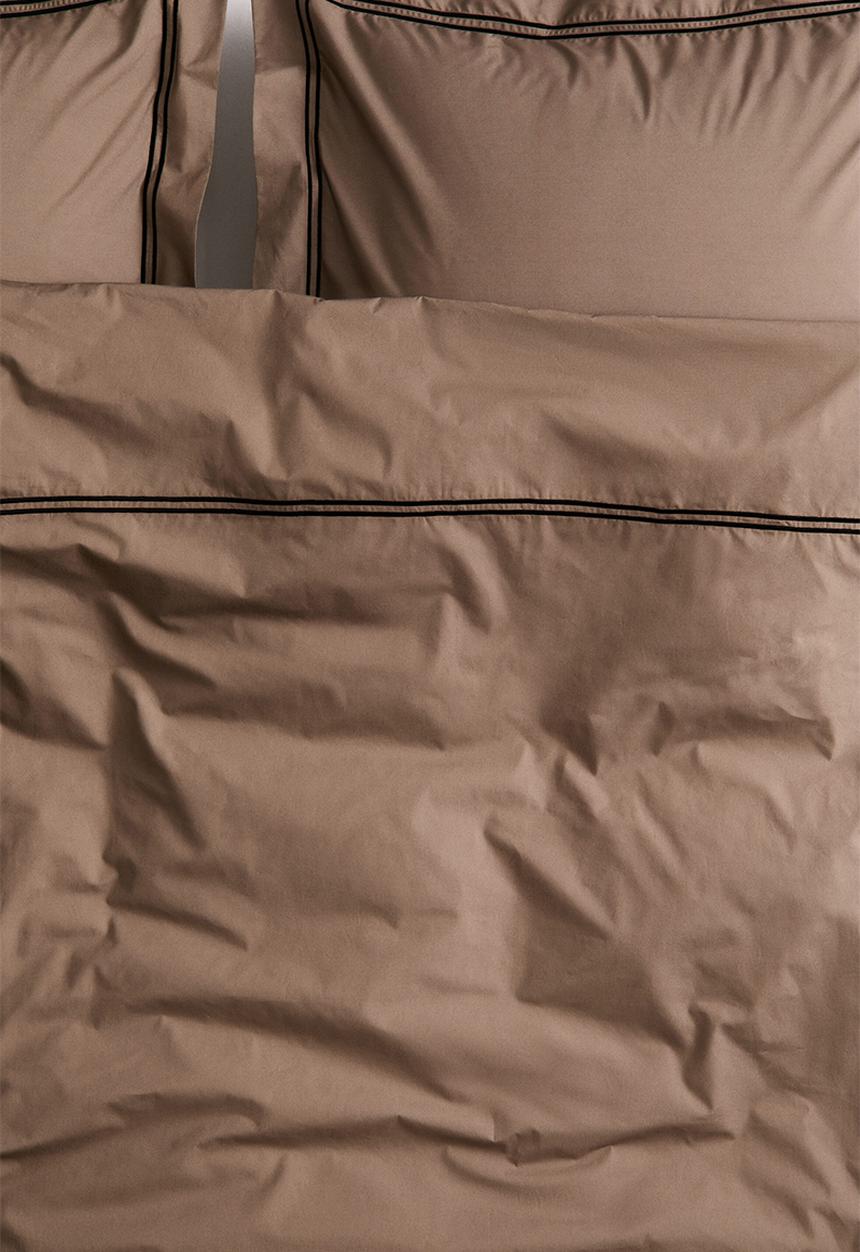 H&M - Cotton percale double/king duvet cover set - mole