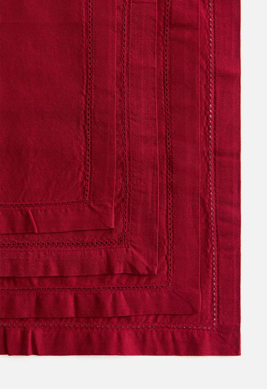 H&M - 4-pack cotton napkins - dark red