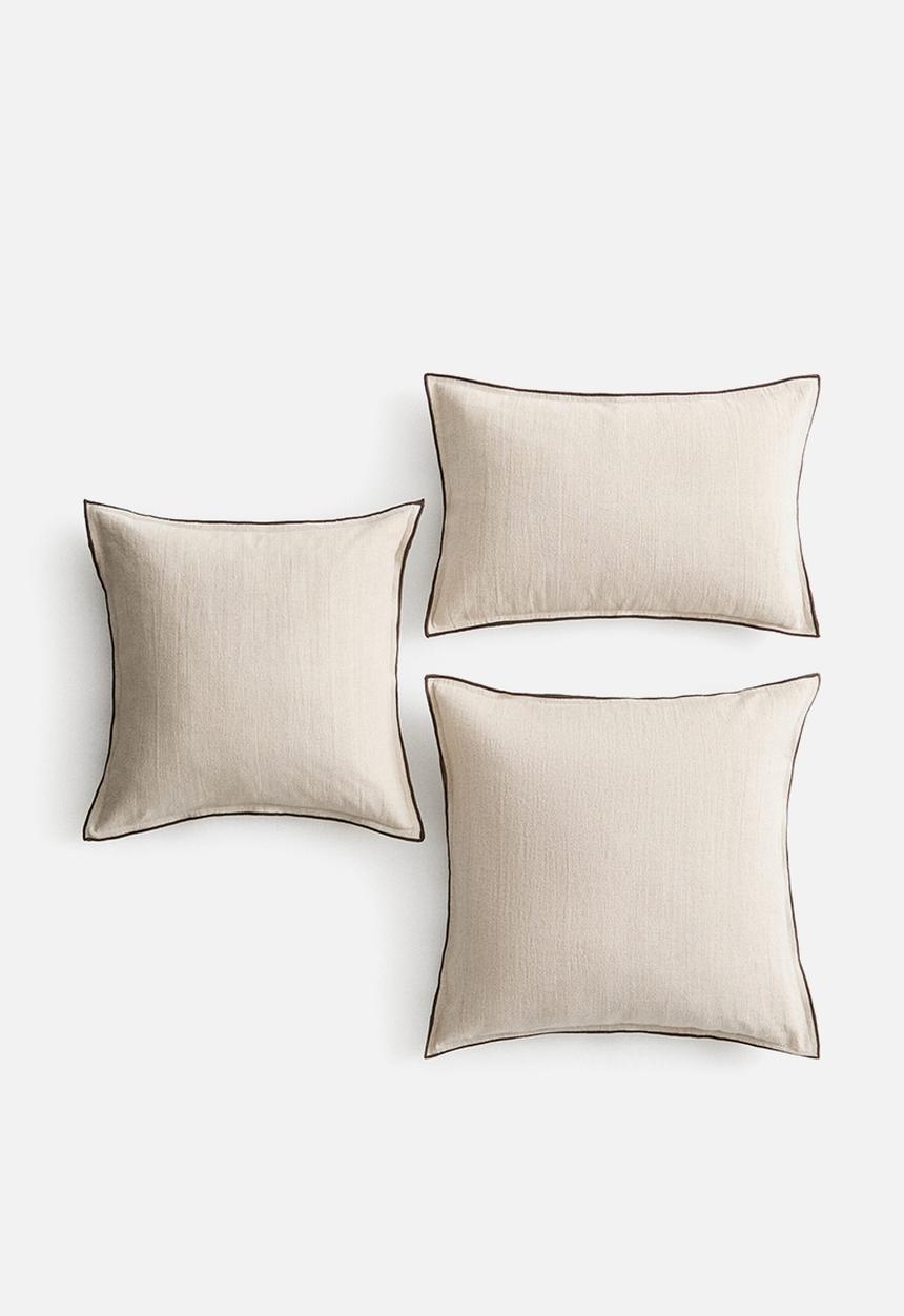 H&M - Linen-blend cushion cover - light beige