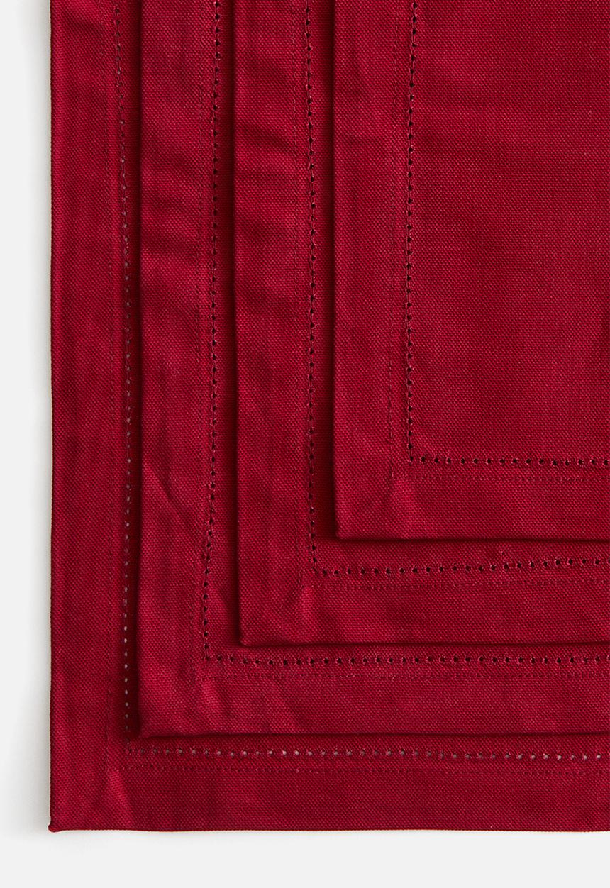 H&M - 4-pack cotton place mats - dark red