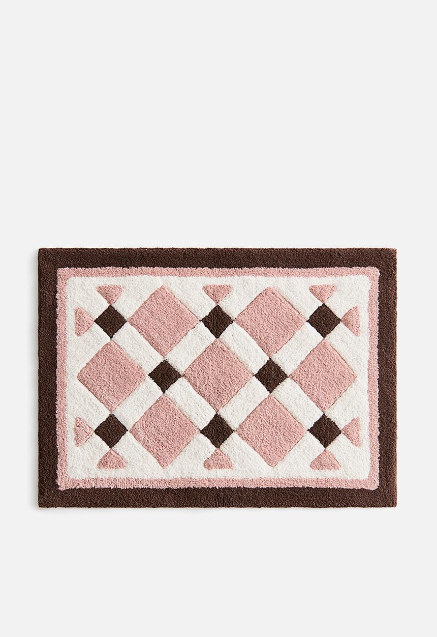 H&M - Tufted cotton bath mat - dusty pink/brown