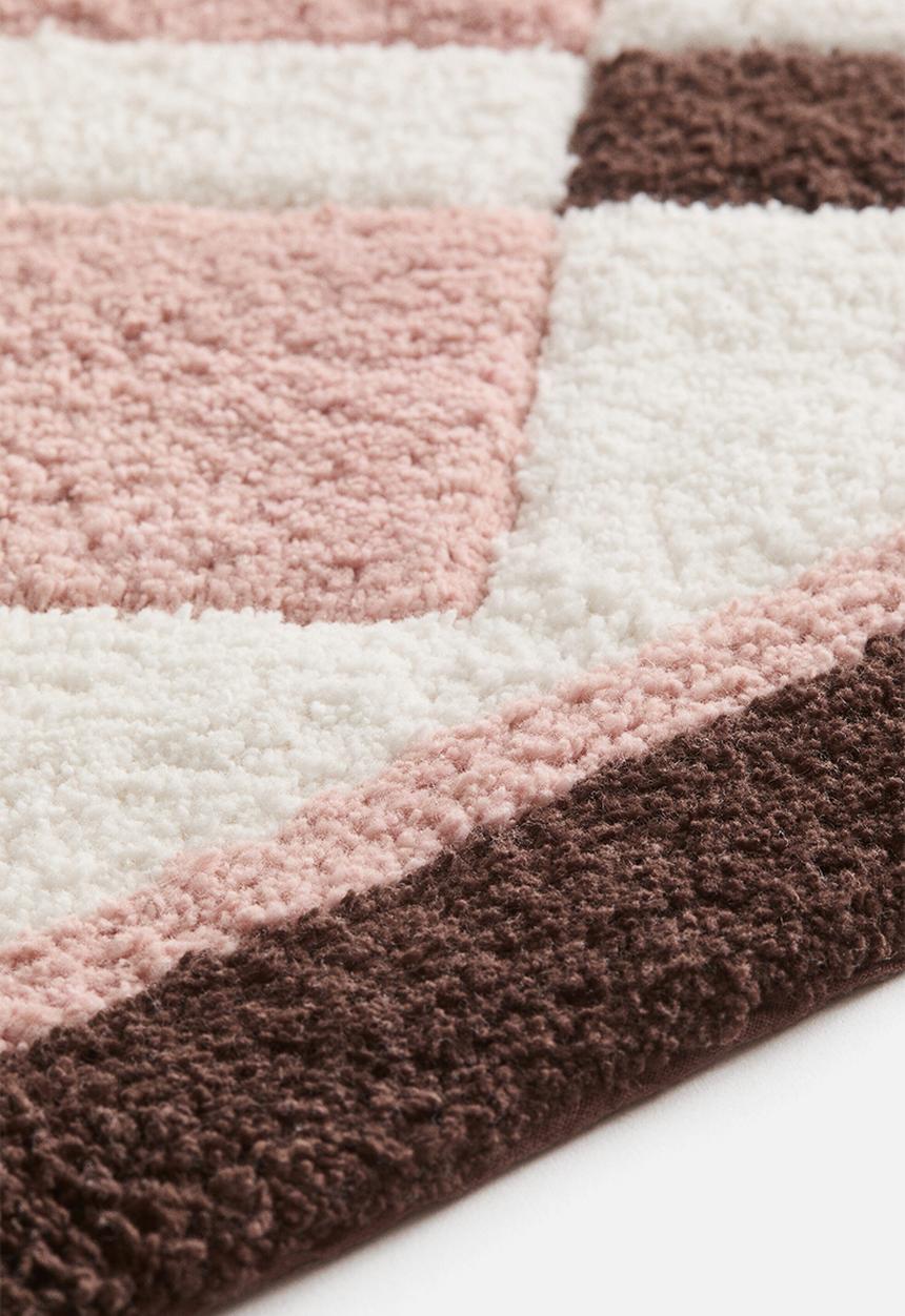H&M - Tufted cotton bath mat - dusty pink/brown