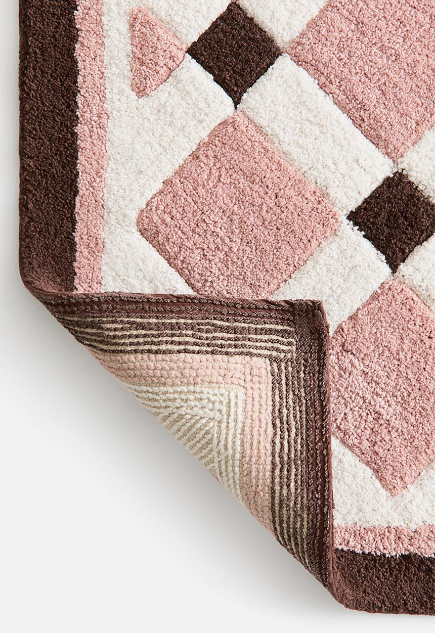 H&M - Tufted cotton bath mat - dusty pink/brown