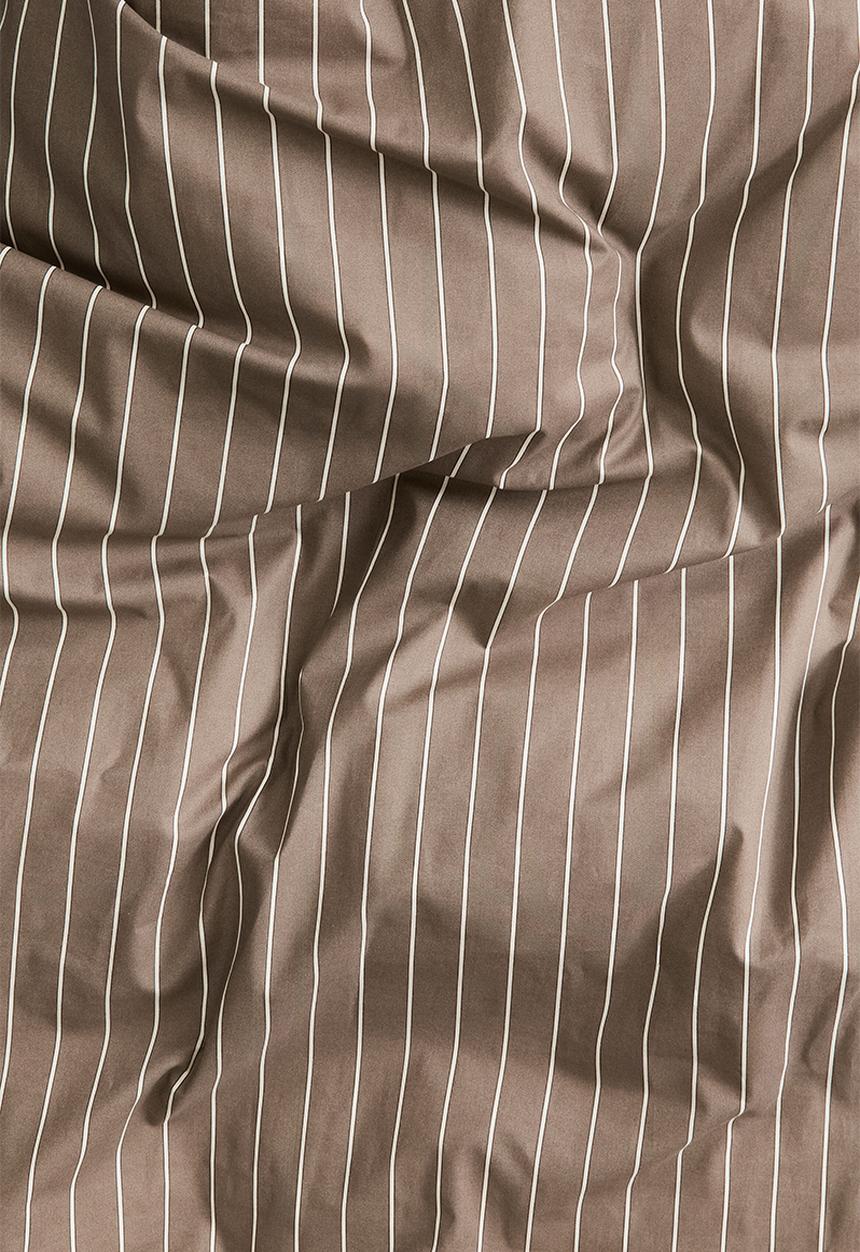 H&M - Striped double/king duvet cover set - mole/striped