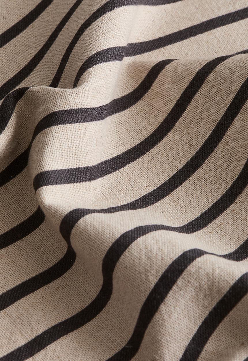 H&M - Linen-blend cushion cover - light beige/striped