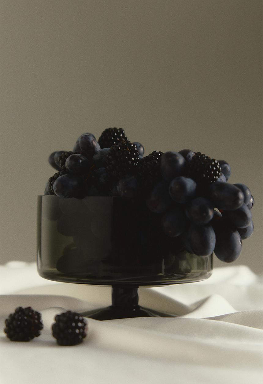 H&M - Mouth-blown glass serving bowl - grey