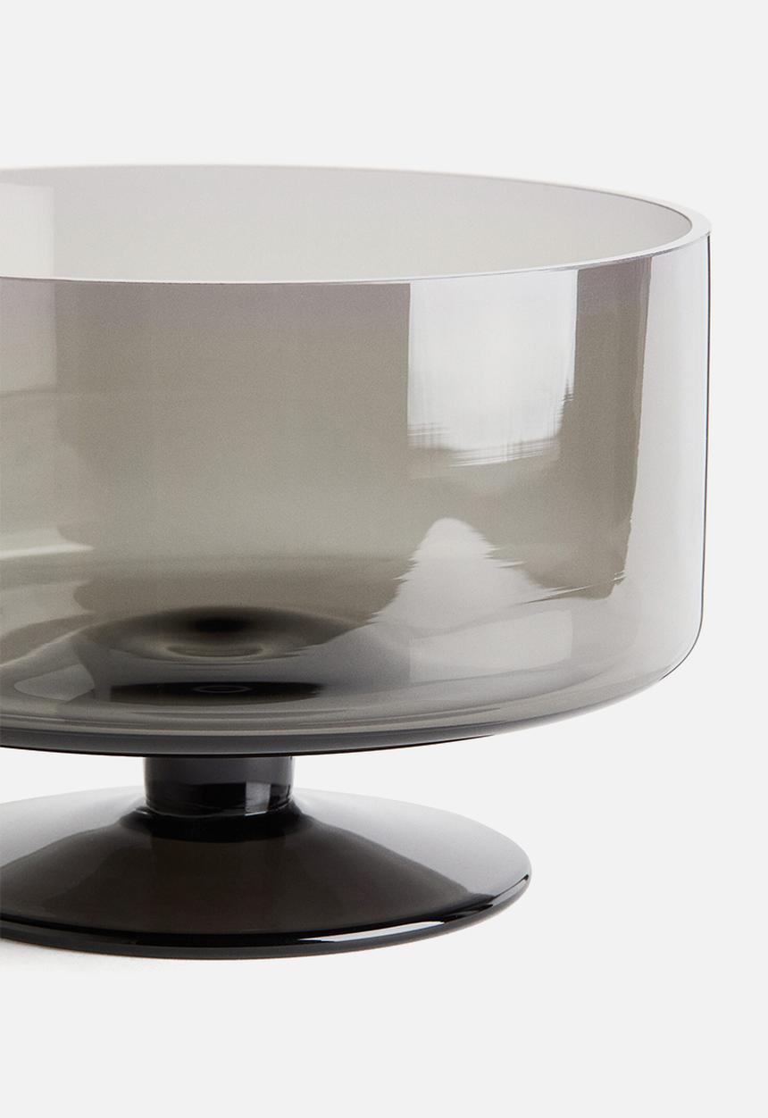 H&M - Mouth-blown glass serving bowl - grey