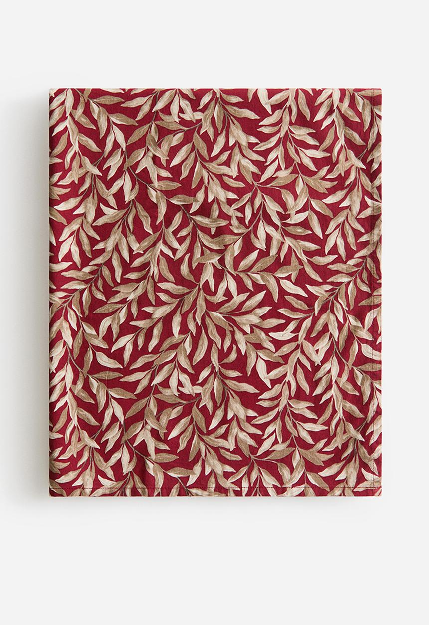 H&M - Patterned cotton tablecloth - dark red/patterned