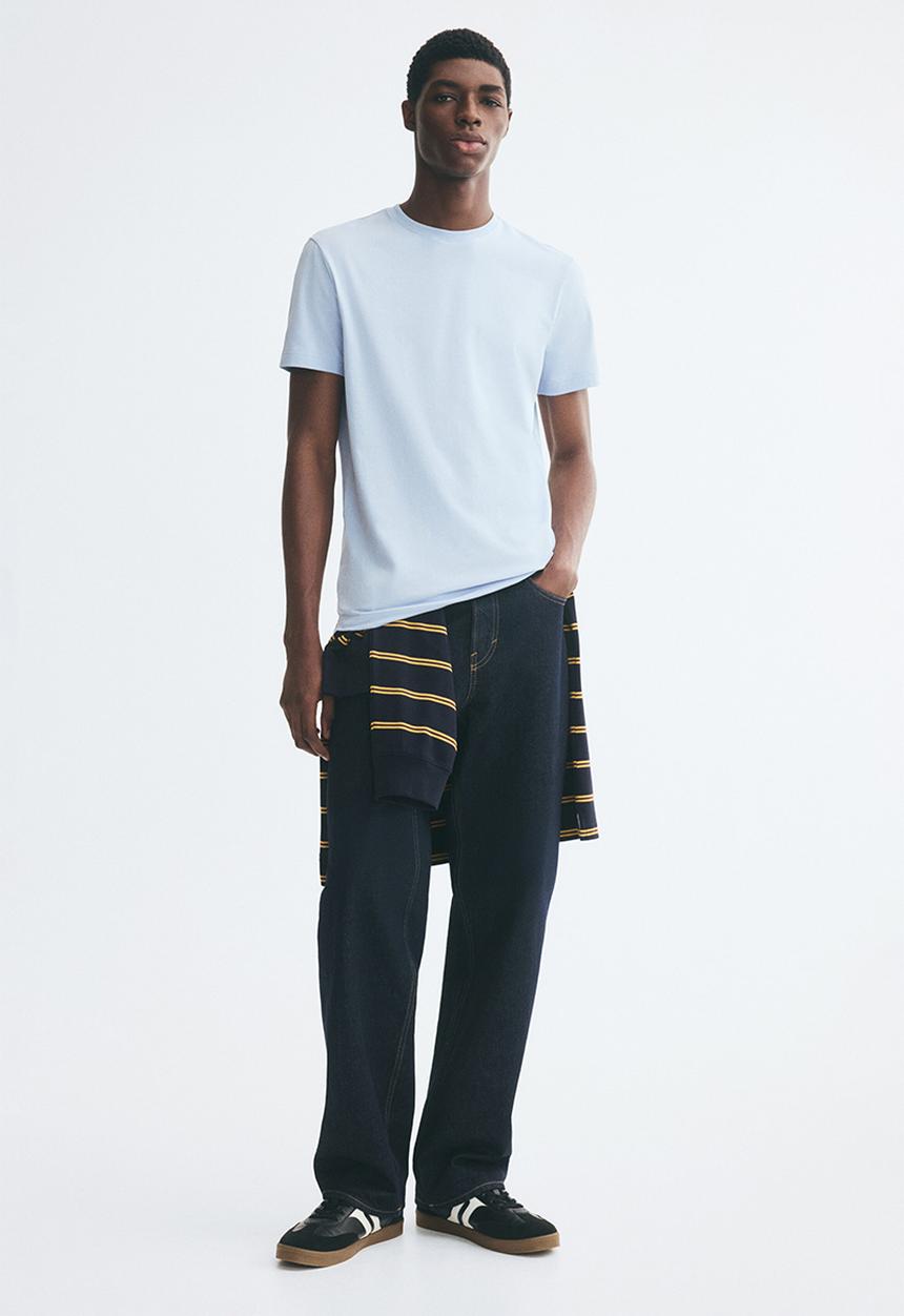 H&M - Coolmax slim fit T-shirt - pale blue