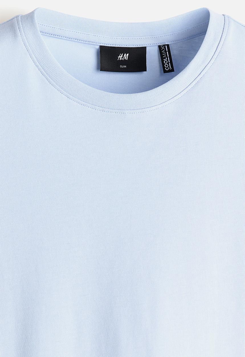 H&M - Coolmax slim fit T-shirt - pale blue