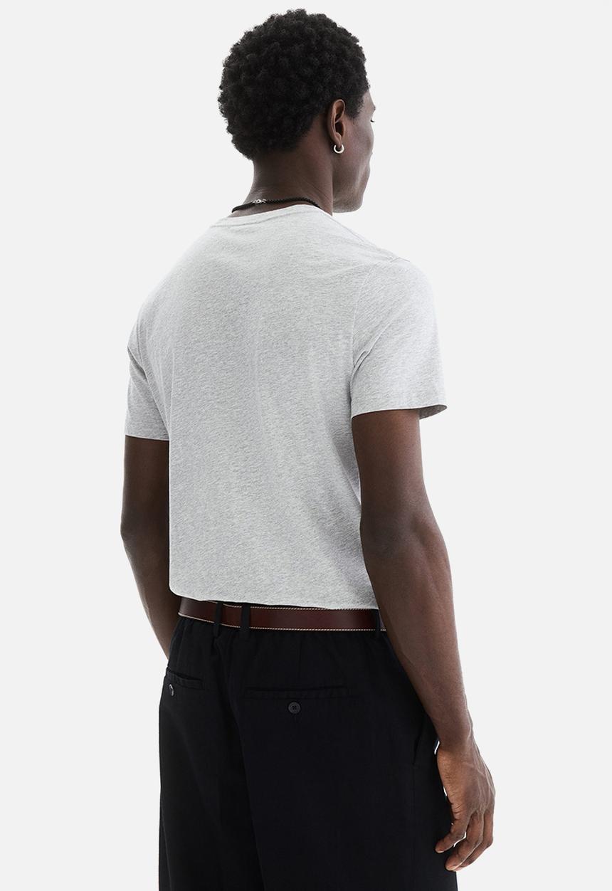 H&M - Slim fit pima cotton T-shirt - light grey marl