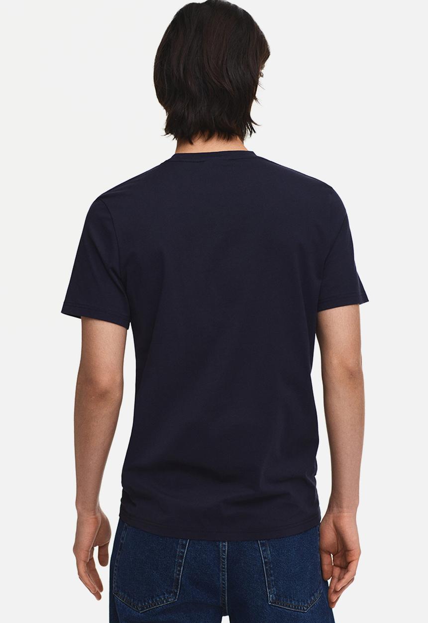 H&M - Slim fit pima cotton T-shirt - navy blue