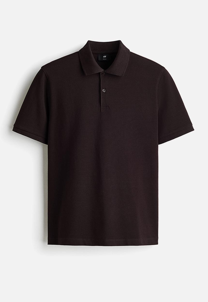 H&M - Regular fit pique polo shirt - dark brown