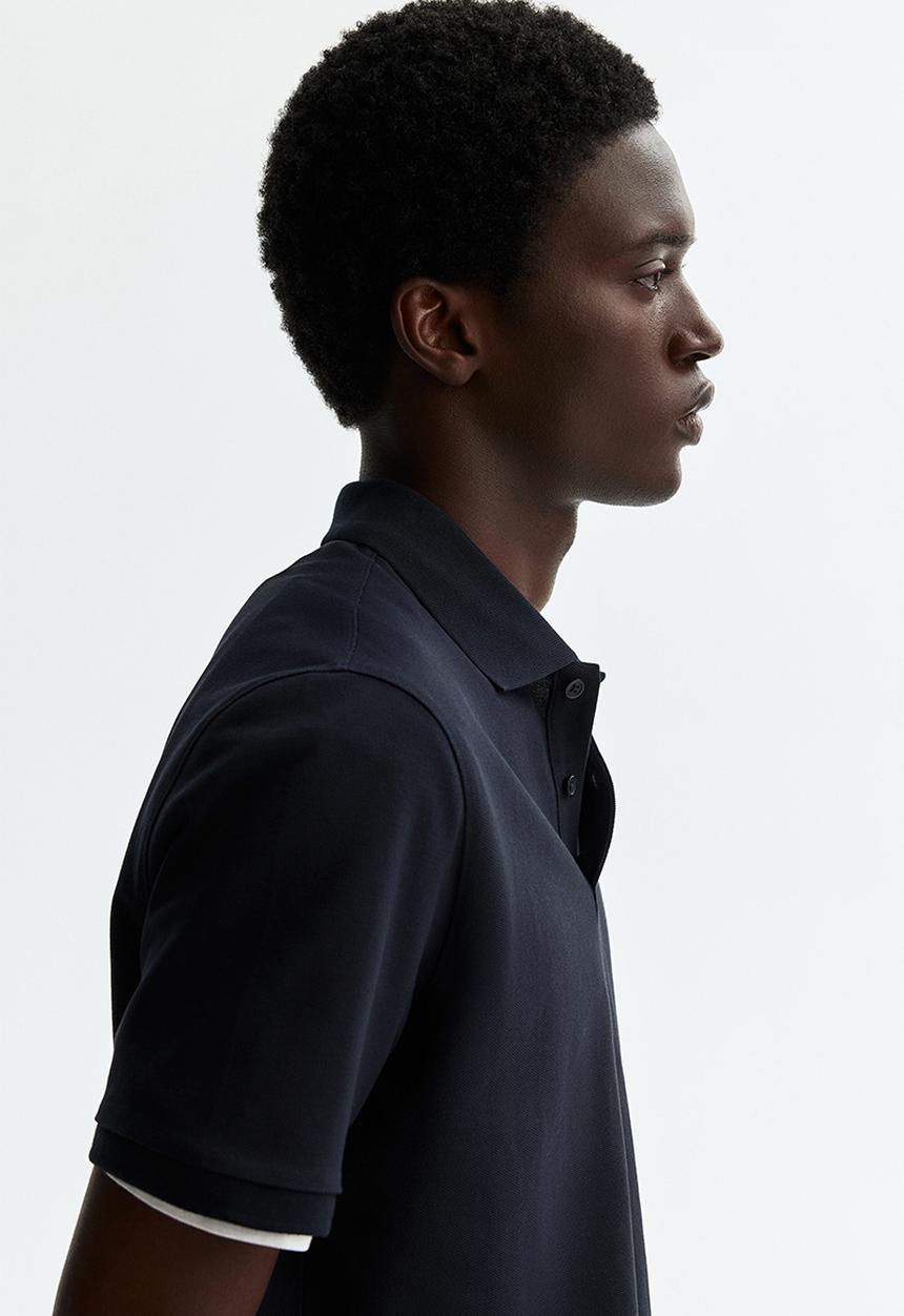 H&M - Regular fit pique polo shirt - navy blue