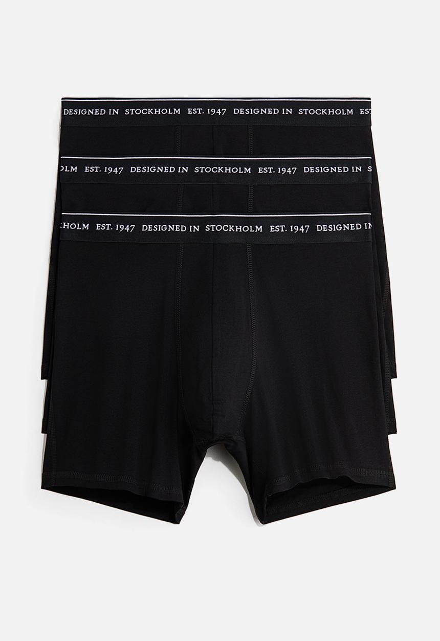 H&M - 3-Pack coolmax mid trunks - black