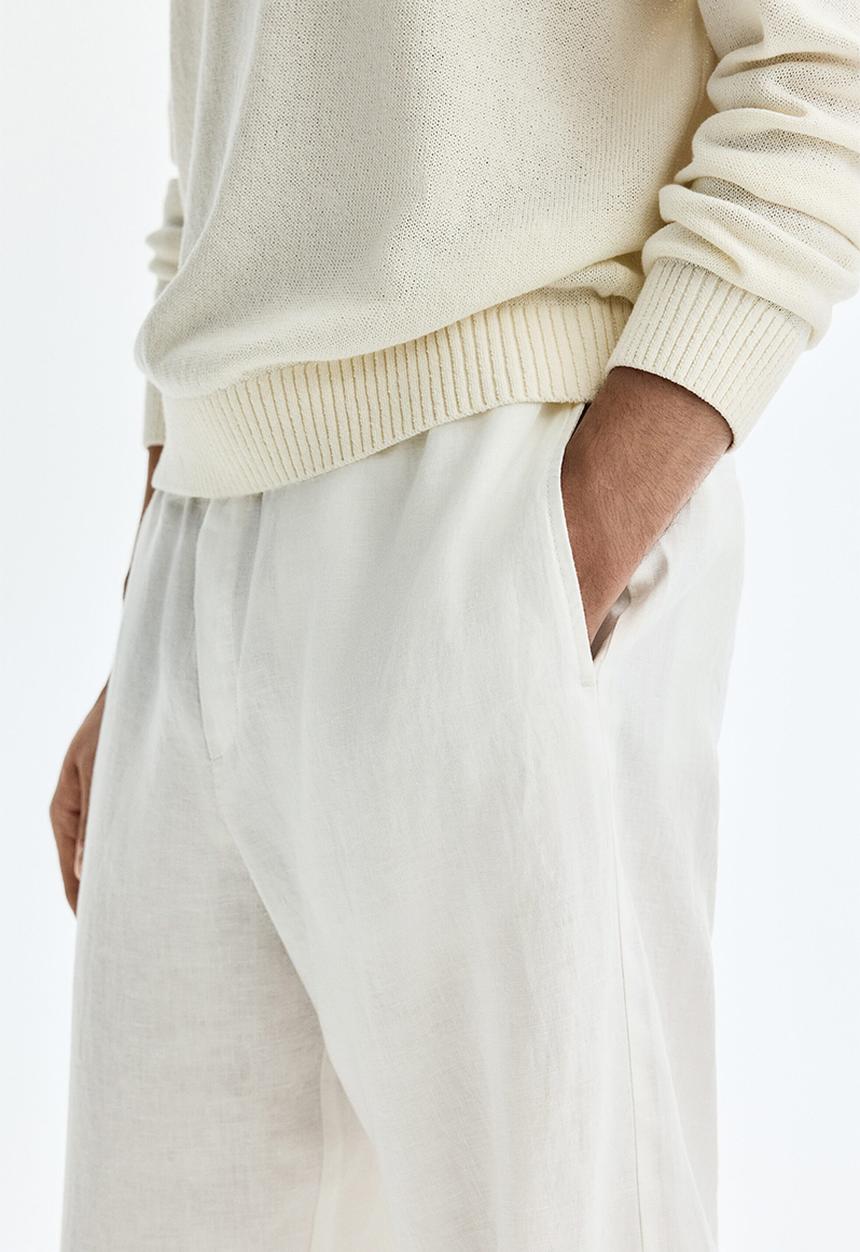H&M - Loose fit linen trousers - cream