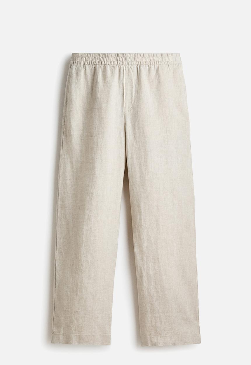 H&M - Loose fit linen trousers - light beige