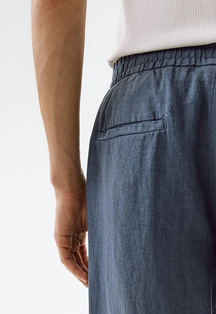 H&M - Loose fit linen trousers - dusty blue