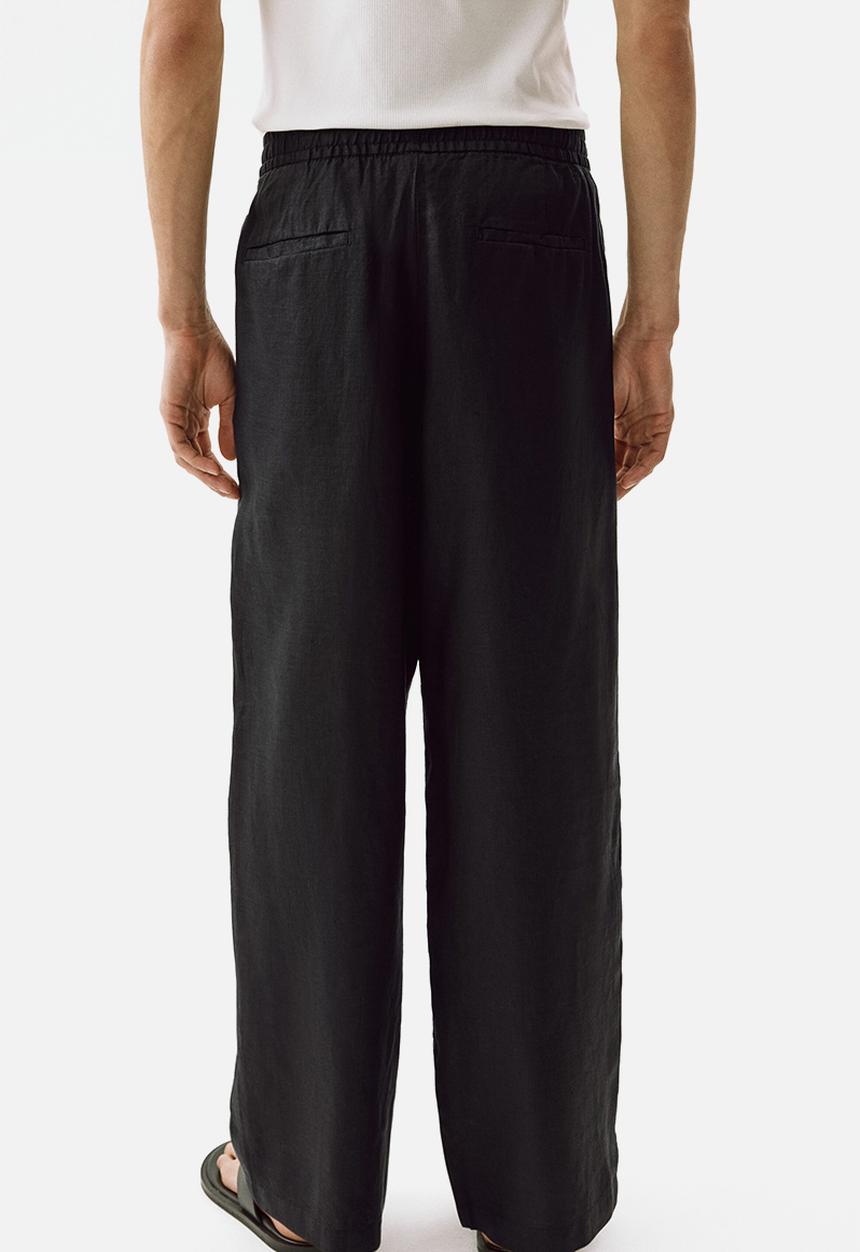 H&M - Loose fit linen trousers - black