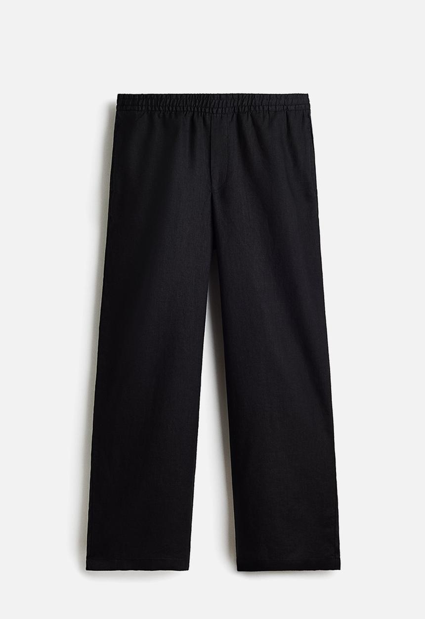 H&M - Loose fit linen trousers - black