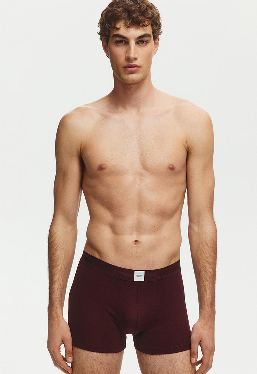 H&M - 3-pack ribbed short trunks - black/dusty blue/burgundy