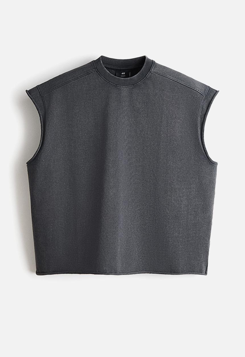 H&M - Oversized fit boxy vest top - dark grey