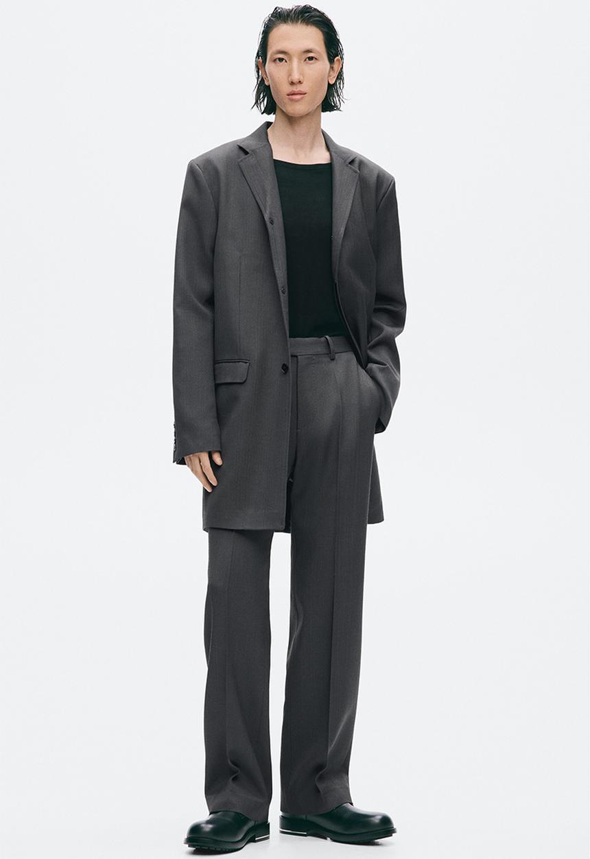 H&M - Regular fit tailored trousers - dark grey