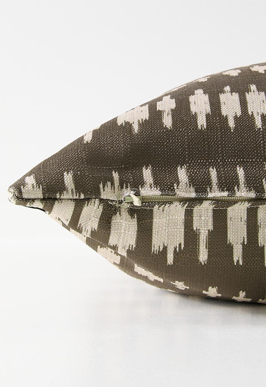 Sixth Floor - Tribe Print Cushion Cover - Taupe & Natural