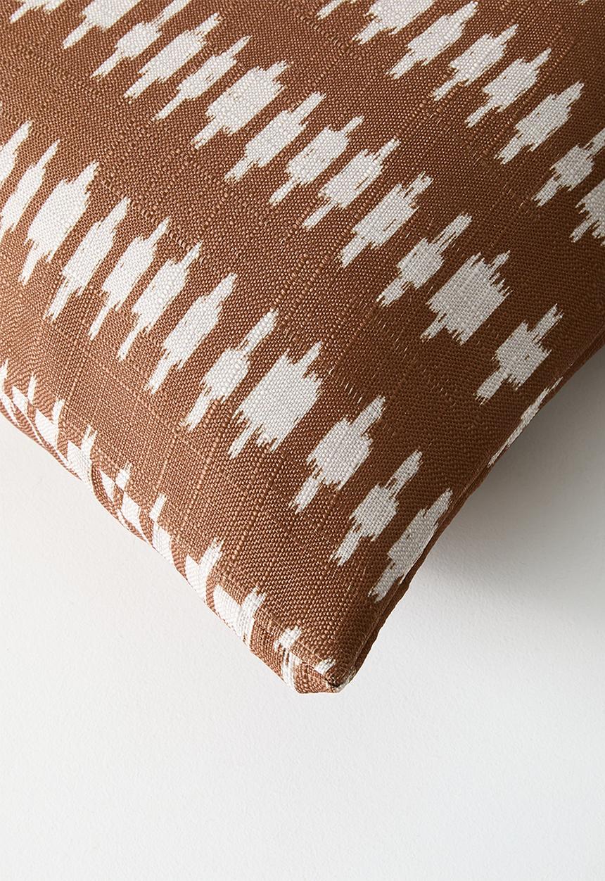 Sixth Floor - Tribe Print Cushion Cover - Rust & Natural