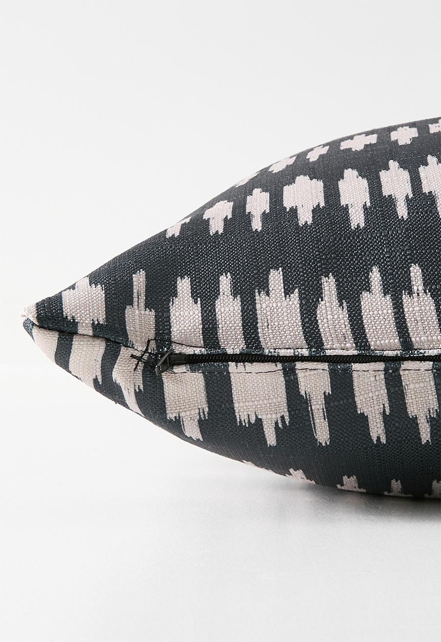 Sixth Floor - Tribe Print Cushion Cover - Black & Natural