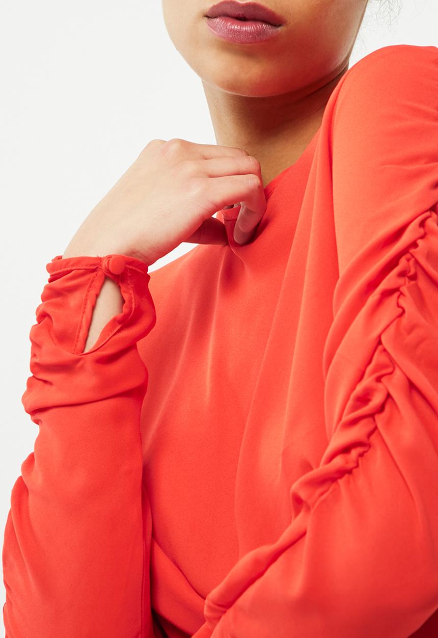 dailyfriday - Ruched sleeve blouse