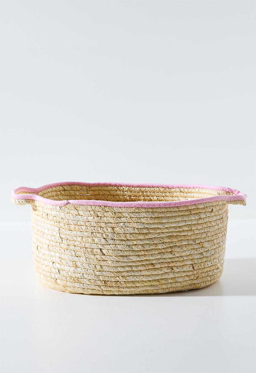 Pop Candy - Woven storage basket - neutral/pink