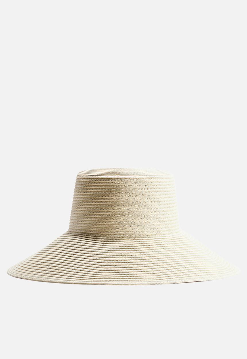 H&M - Sloping-brim straw hat - light beige