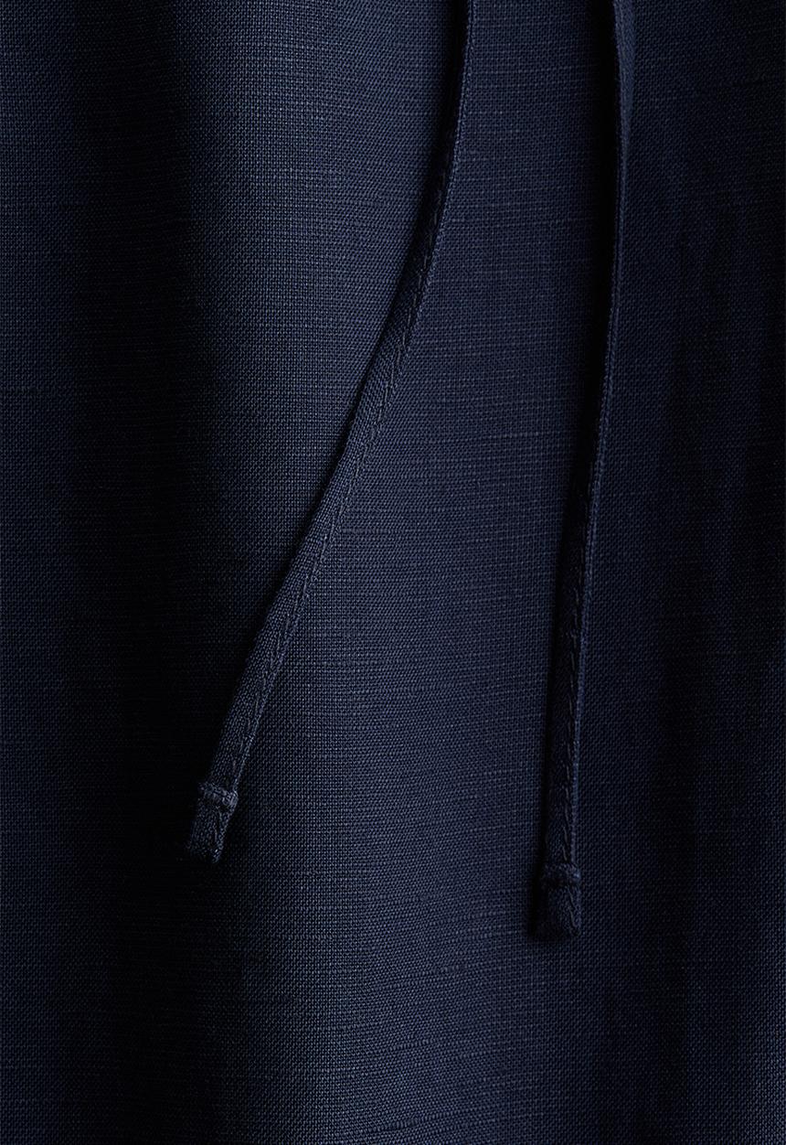 H&M - Linen-blend trousers - navy blue