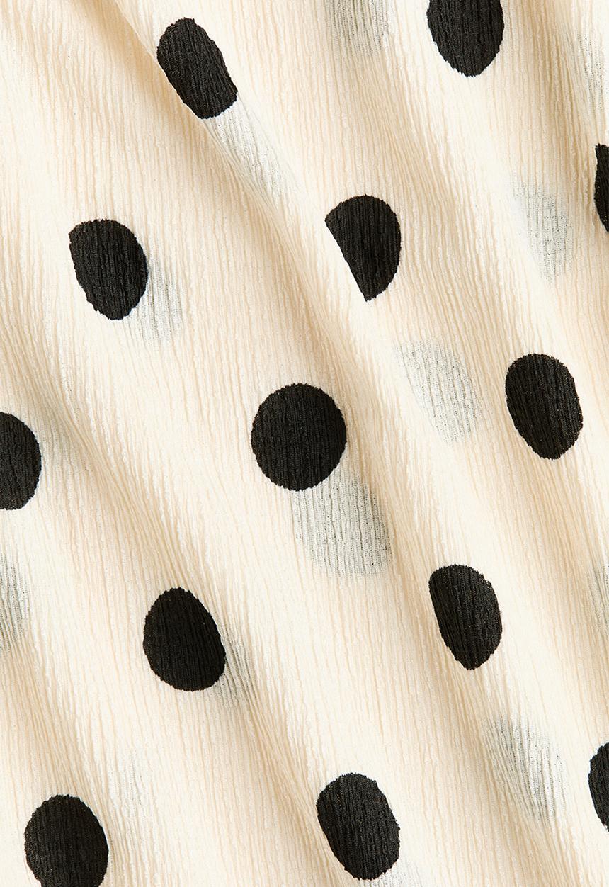 H&M - Smocked strappy dress - cream/spotted