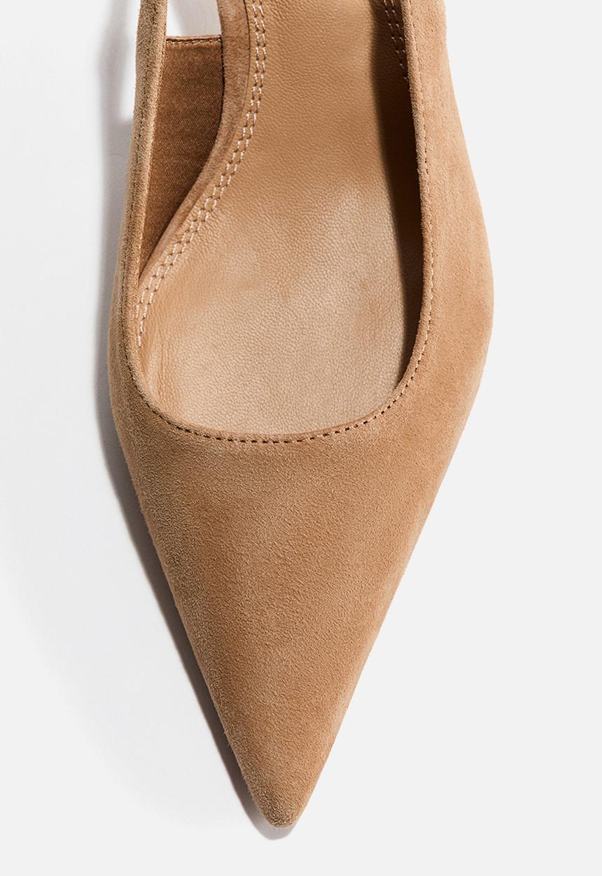 H&M - Pointed suede slingbacks - dark beige