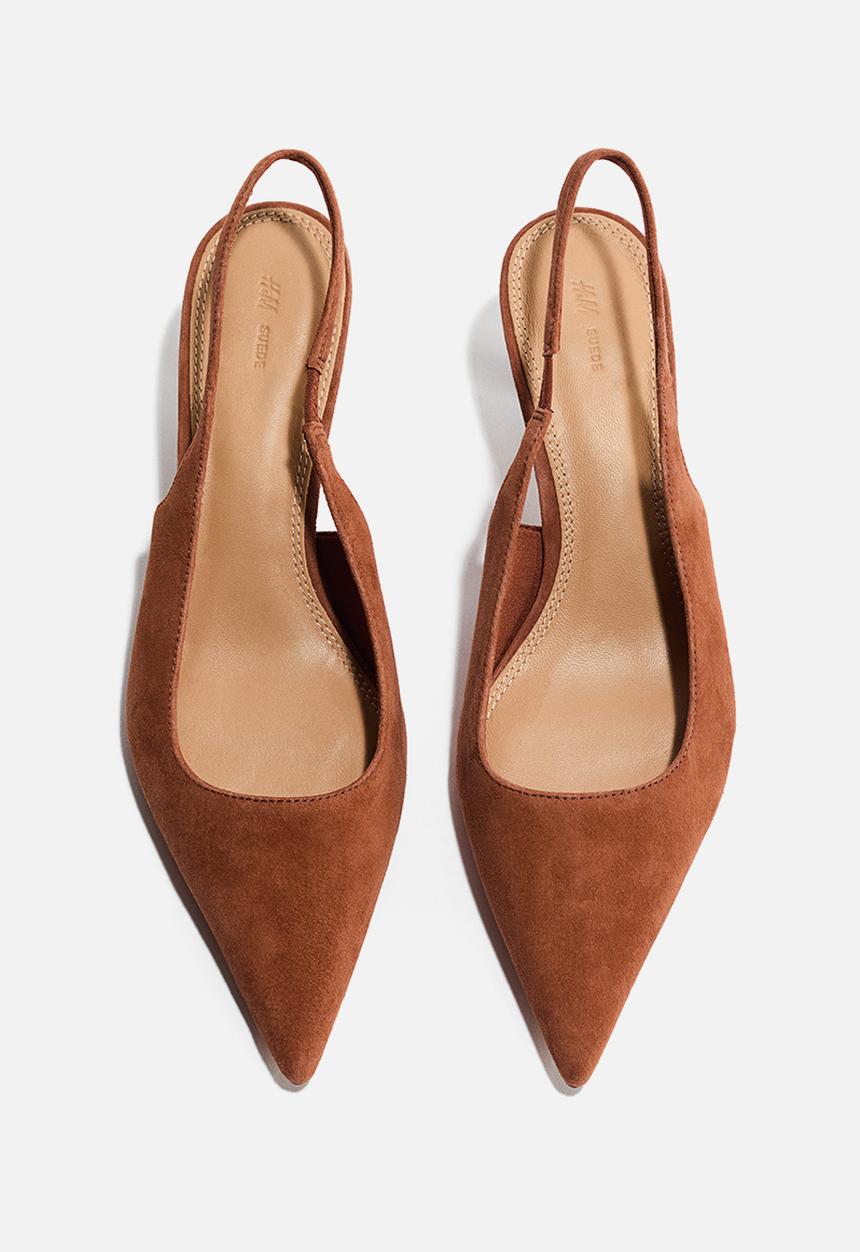 H&M - Pointed suede slingbacks - brown